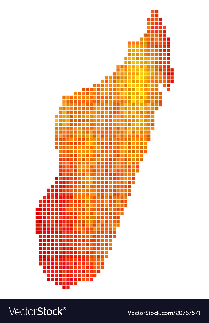 Dot orange madagascar island map