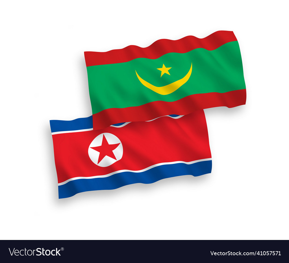 Flags of north korea and islamic republic vector image Flags of north korea and islamic republic