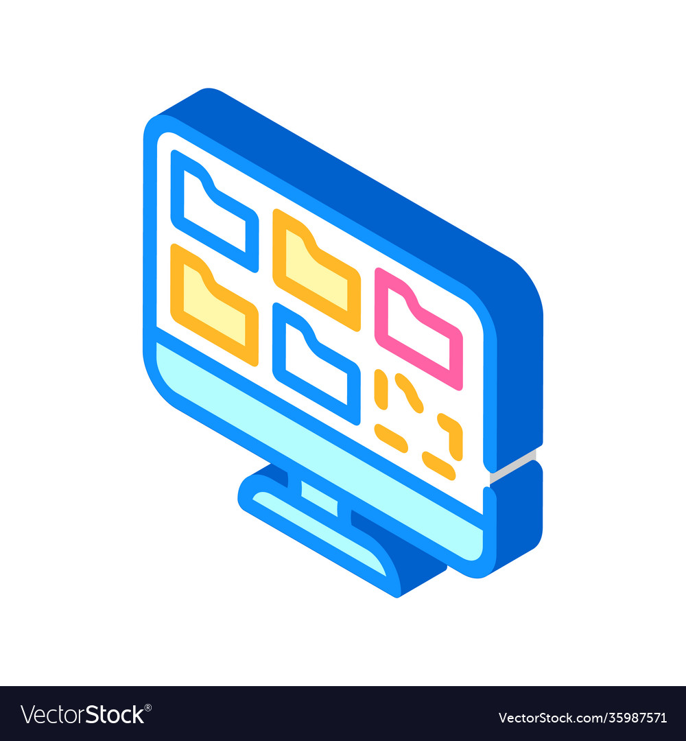 Folders operating system isometric icon