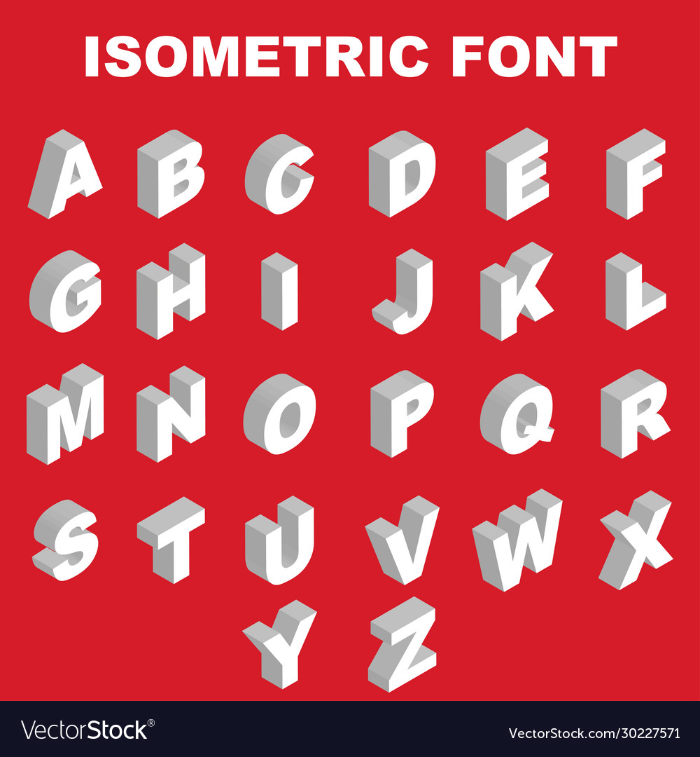 Font isometry view from above icon