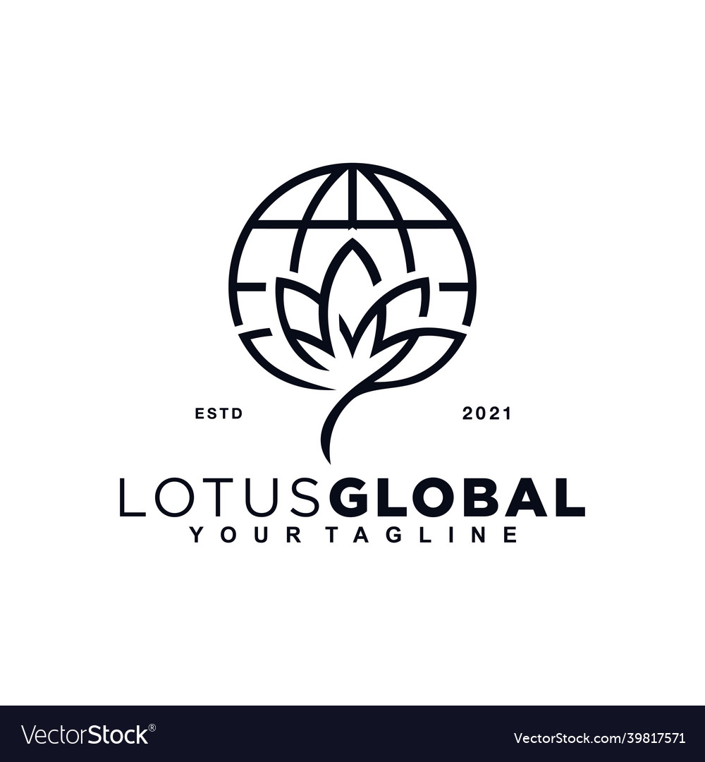 Global lotus logo design template inspiration idea vector image Global lotus logo design template inspiration idea