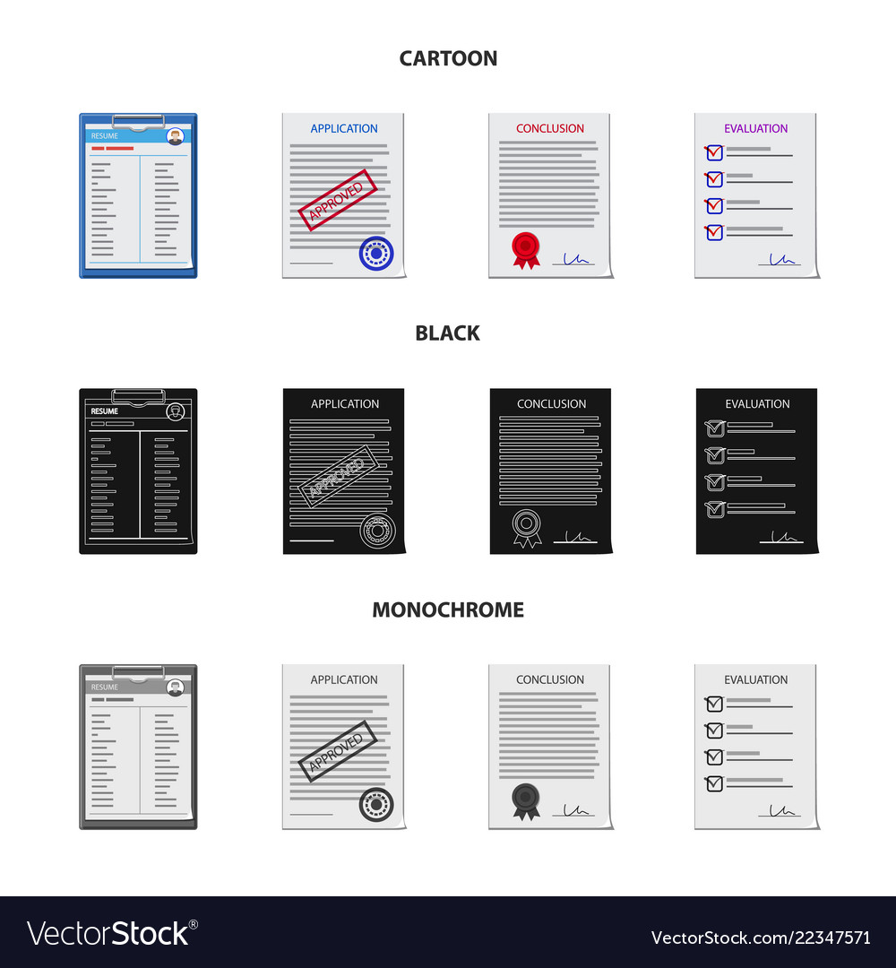 Isolated object of form and document logo vector image Isolated object of form and document logo