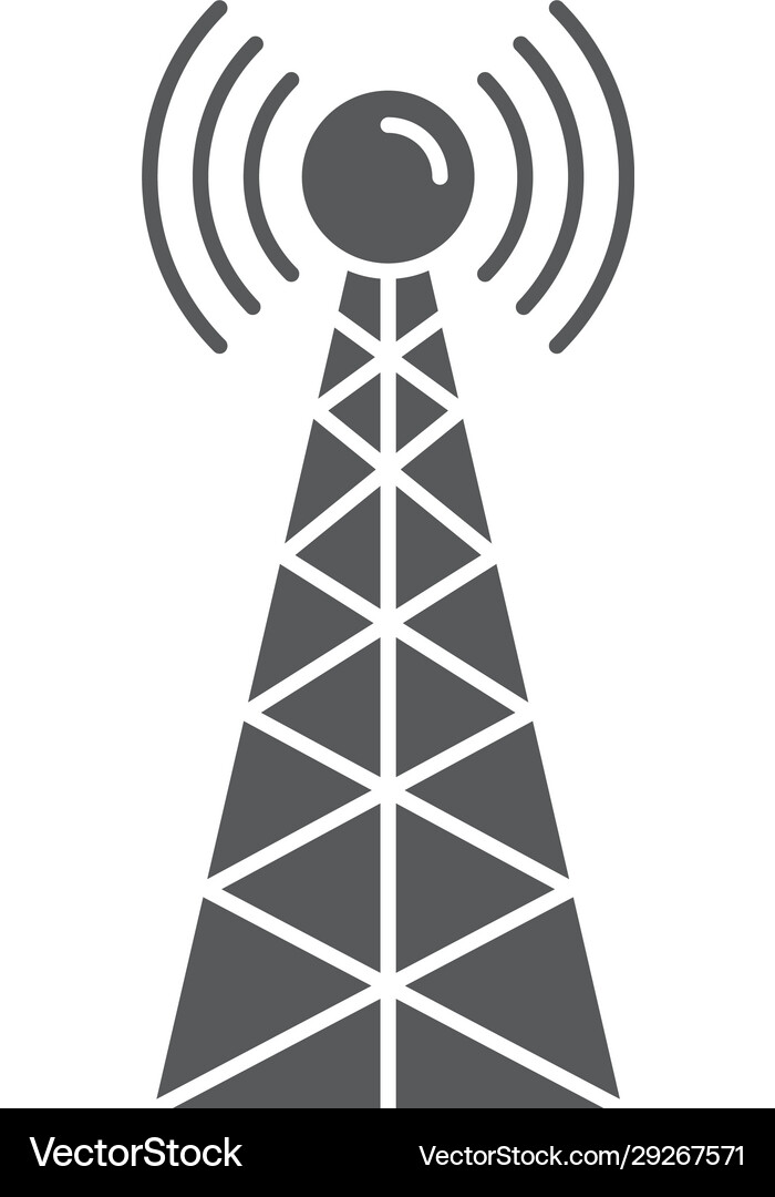 Radio antenna icon symbol isolated on white Vector Image