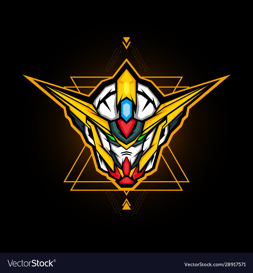 Robot head with sacred geometry pattern vector image Robot head with sacred geometry pattern