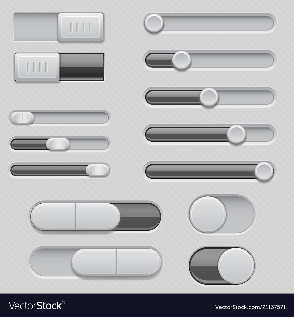 Slider bars set of volume level console