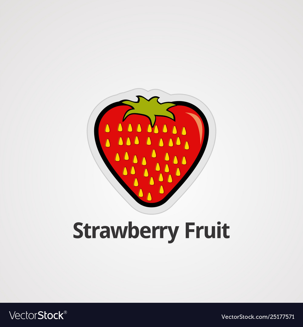 Erdbeer Obst-Logo-Symbolelement und Template