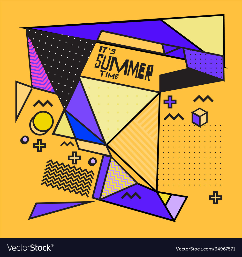 Triangle geometric forms for summer design event vector image Triangle geometric forms for summer design event