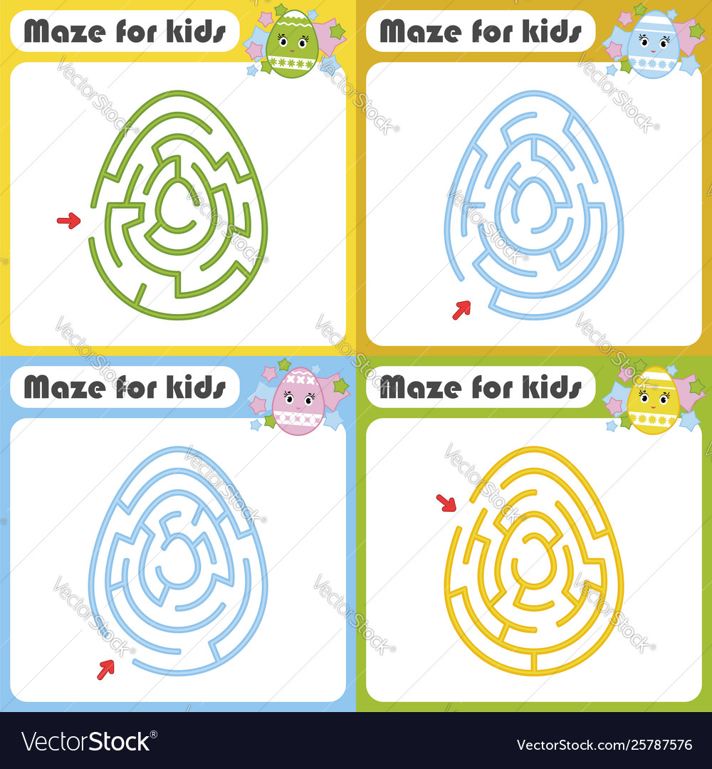 A set mazes game for kids puzzle children