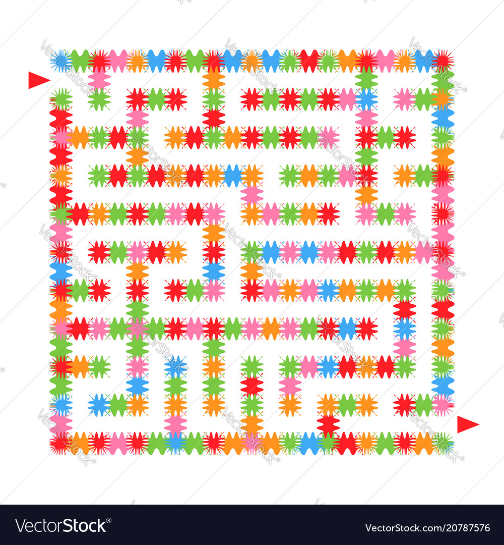 Abstract colored square maze an interesting game vector image Abstract colored square maze an interesting game
