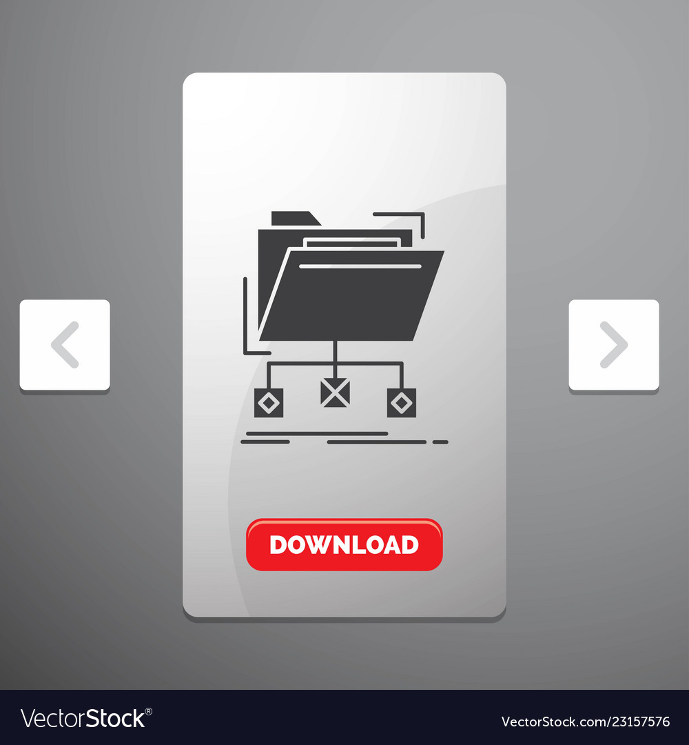 Backup data files folder network glyph icon vector image Backup data files folder network glyph icon