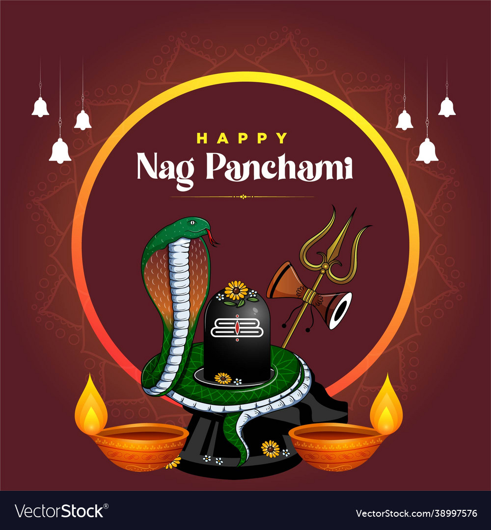 Banner design happy nag panchami Royalty Free Vector Image