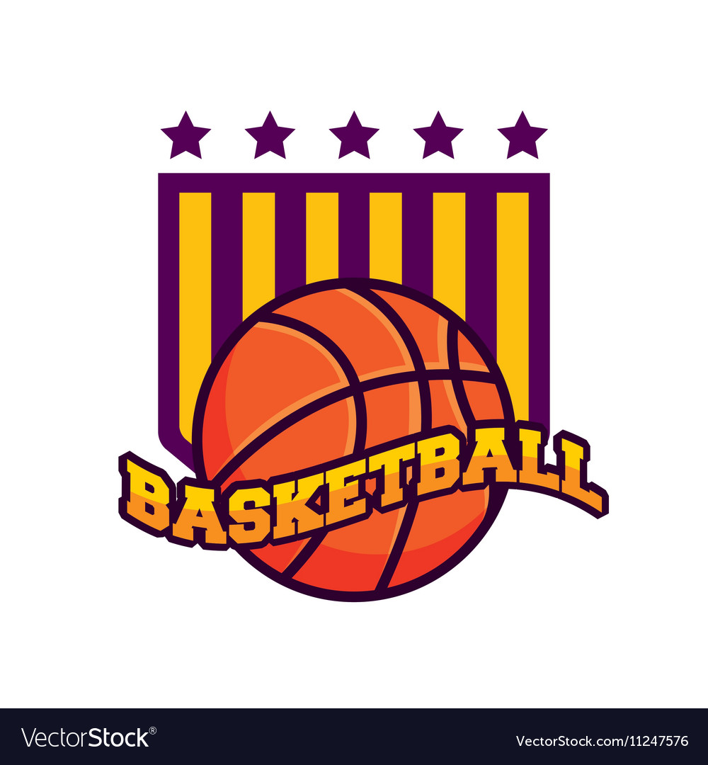 Basketball league emblem classic