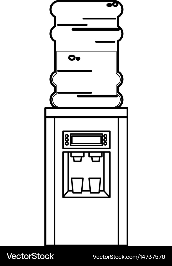 Bottle cooler water electric dispenser outline Vector Image