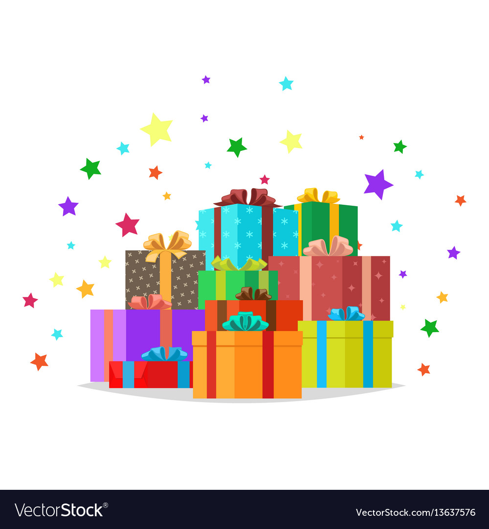 Bunch of presents holiday collection Royalty Free Vector