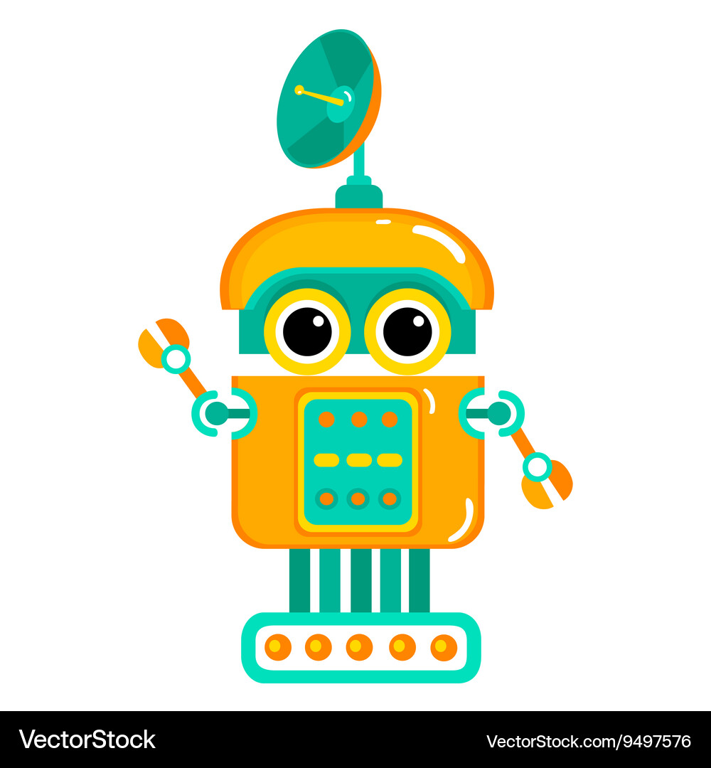 Cartoon cute robot Royalty Free Vector Image - VectorStock