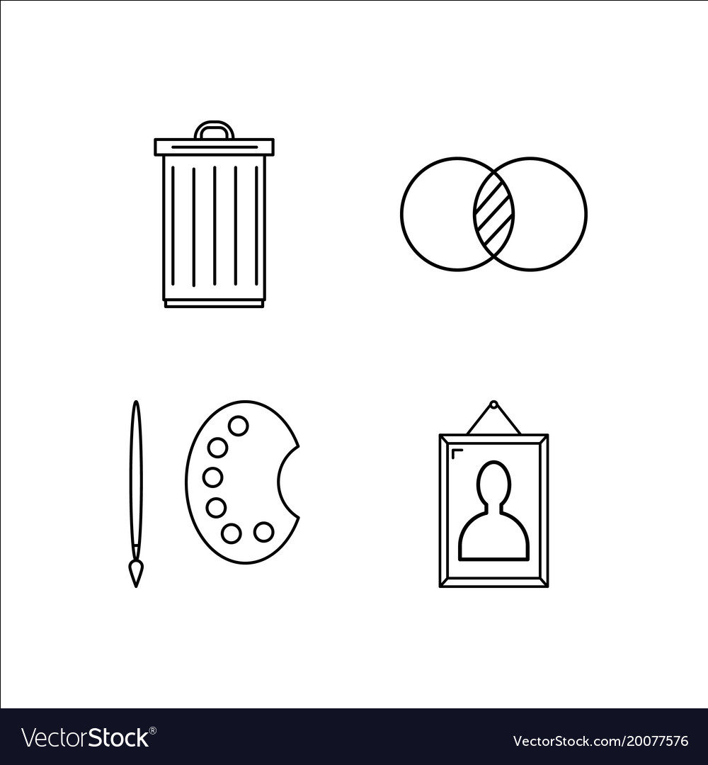 Design and studio simple linear icon setsimple