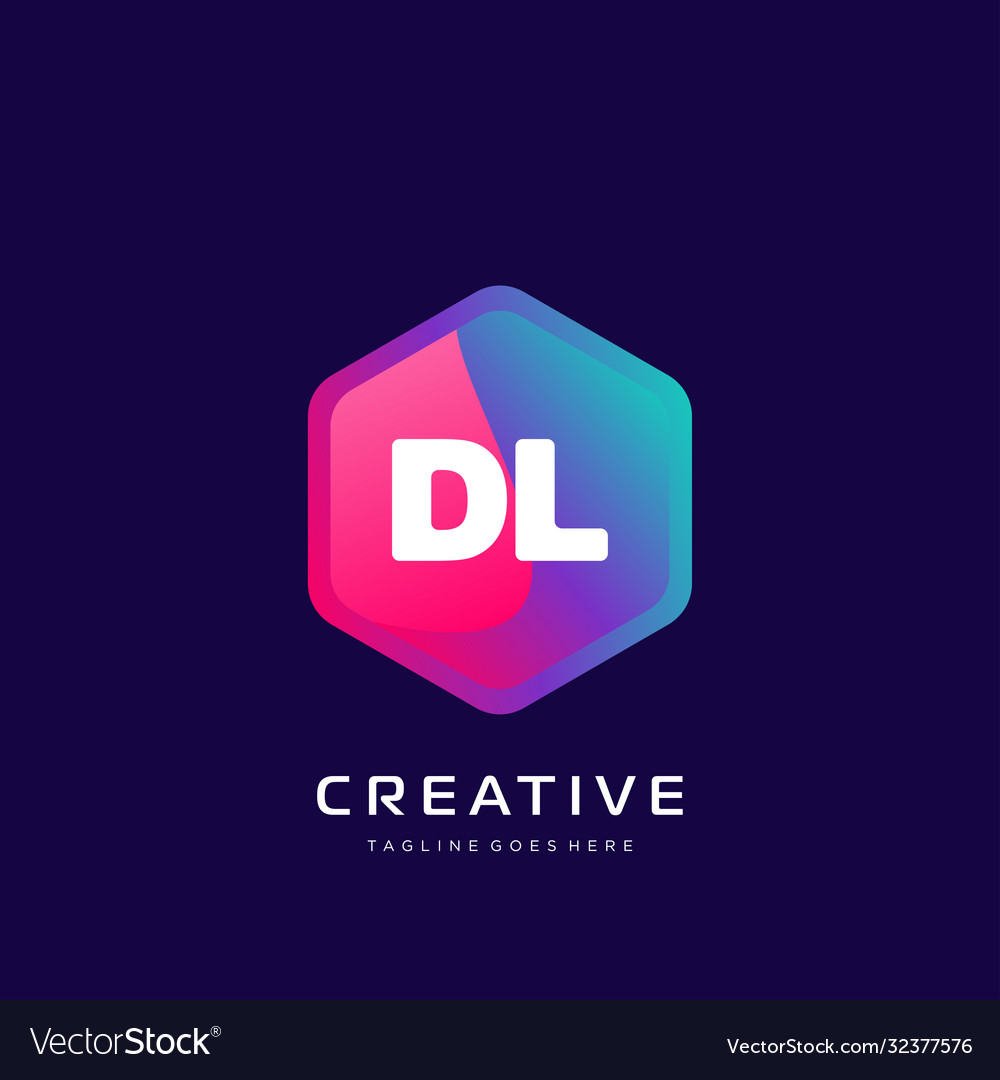 Dl initial logo with colorful template