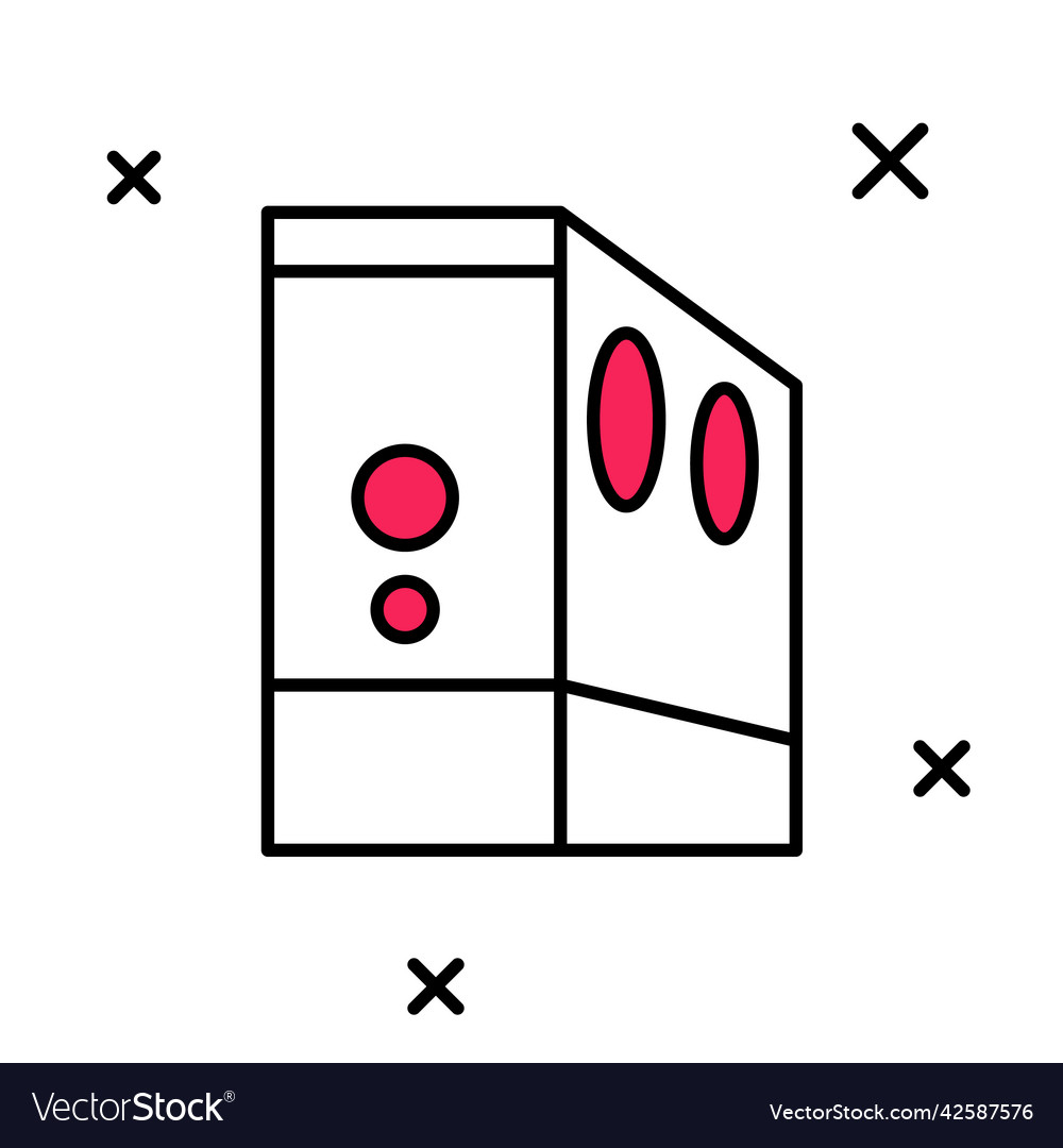 Filled outline case of computer icon isolated Vector Image Filled outline case of computer icon isolated