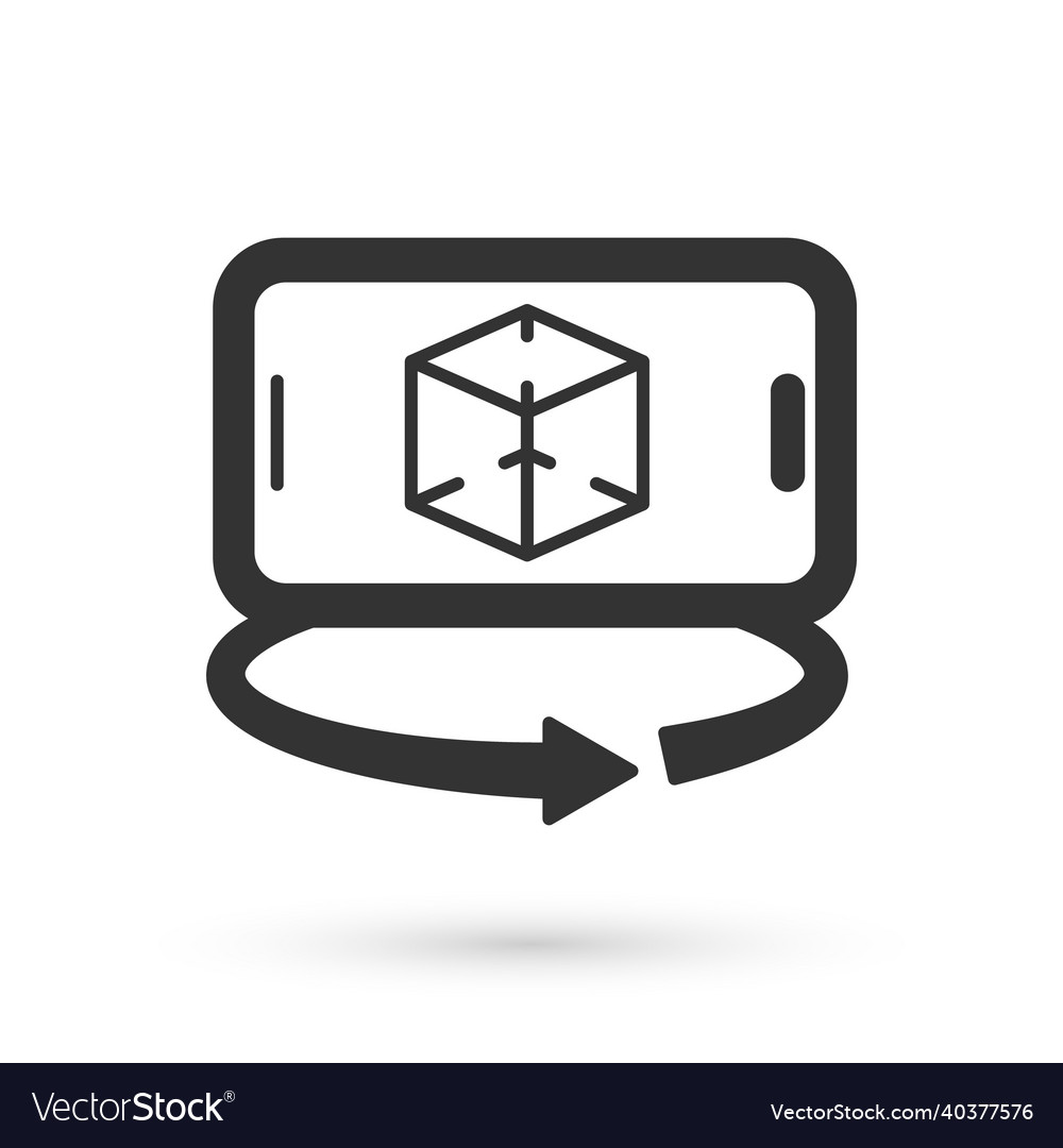 Grey 3d modeling icon isolated on white background vector image Grey 3d modeling icon isolated on white background