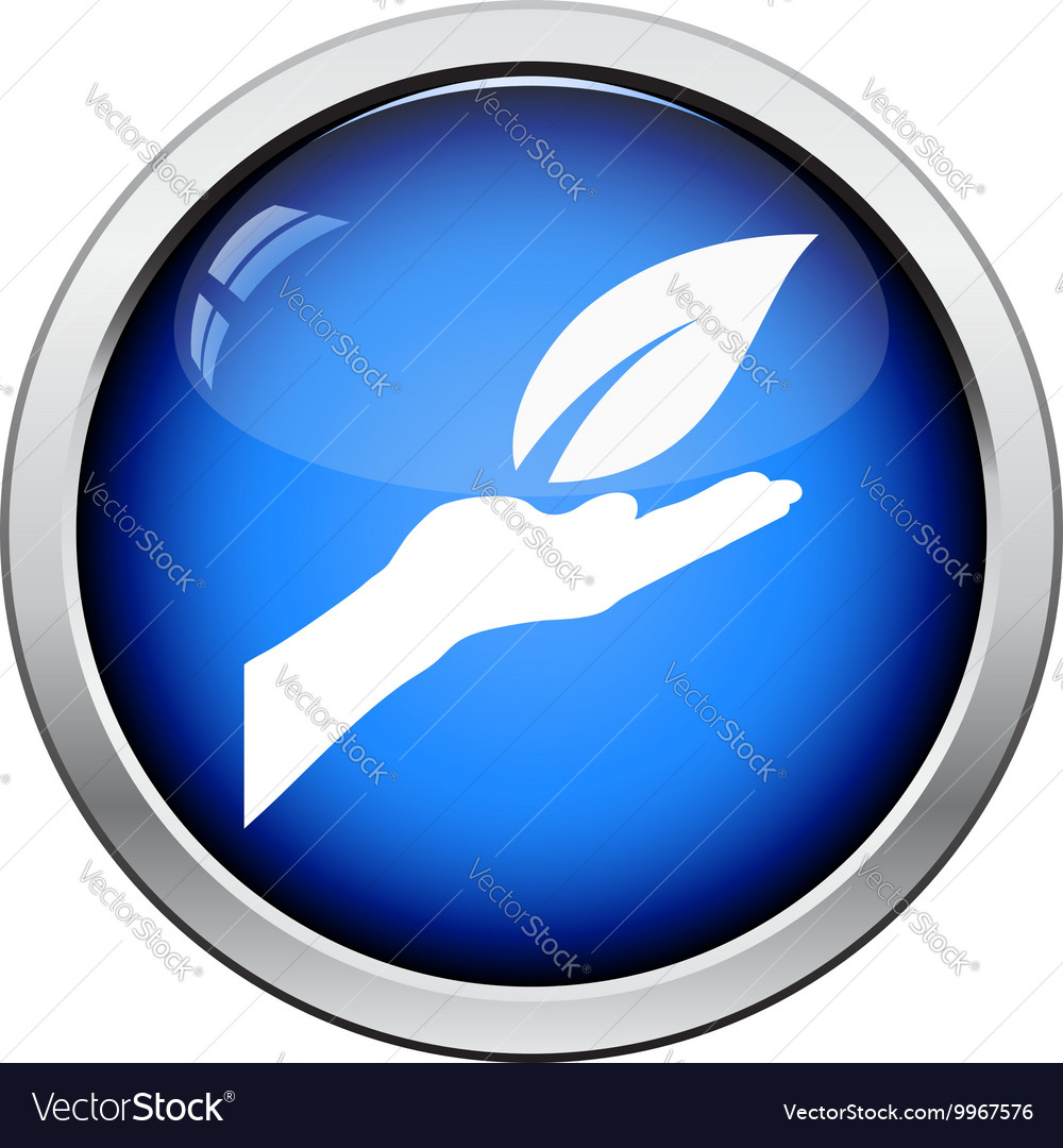 Hand holding leaf icon Royalty Free Vector Image