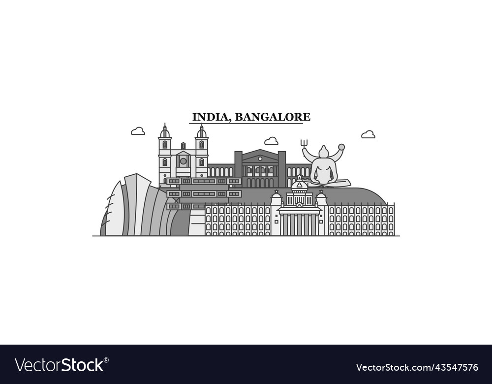 India bangalore city skyline isolated