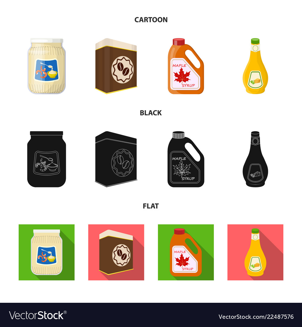 Isolated object of can and food icon set vector image Isolated object of can and food icon set