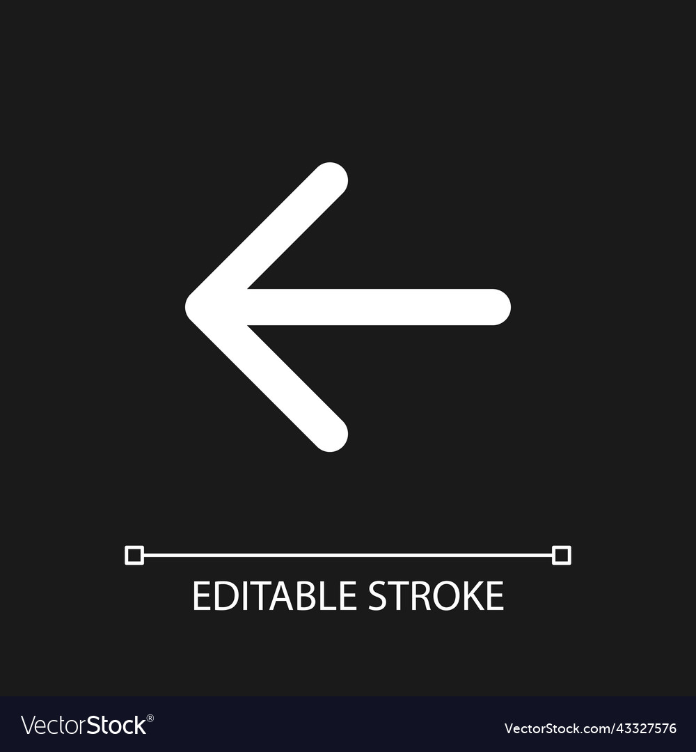 Leftwards arrow pixel perfect white linear ui vector image Leftwards arrow pixel perfect white linear ui