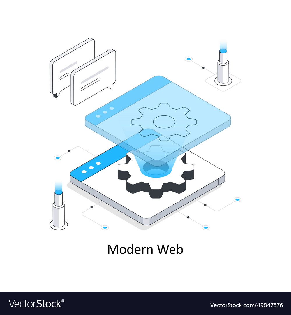 Modern web isometric stock eps file