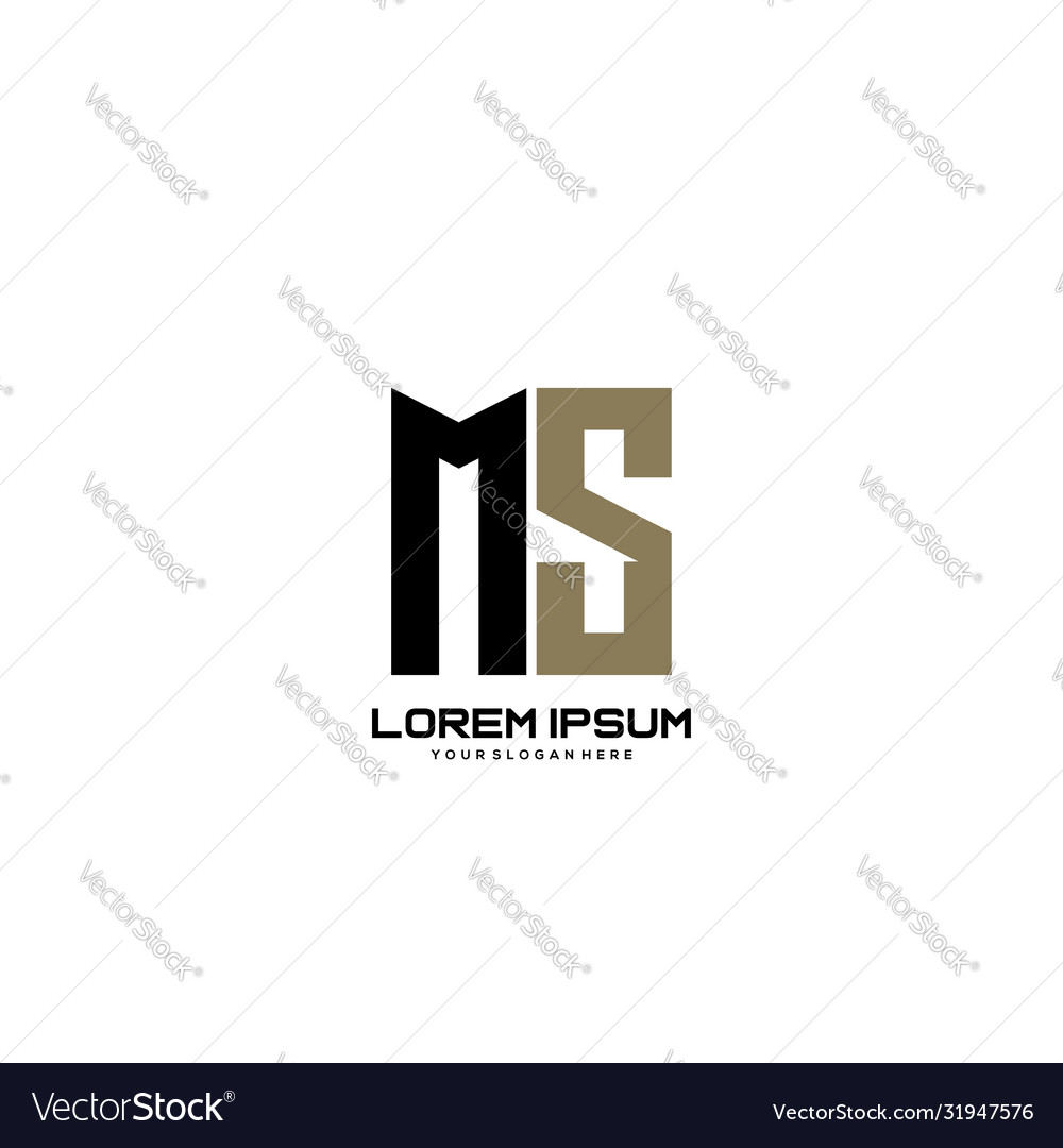 Ms initial letter minimalist art logo Royalty Free Vector