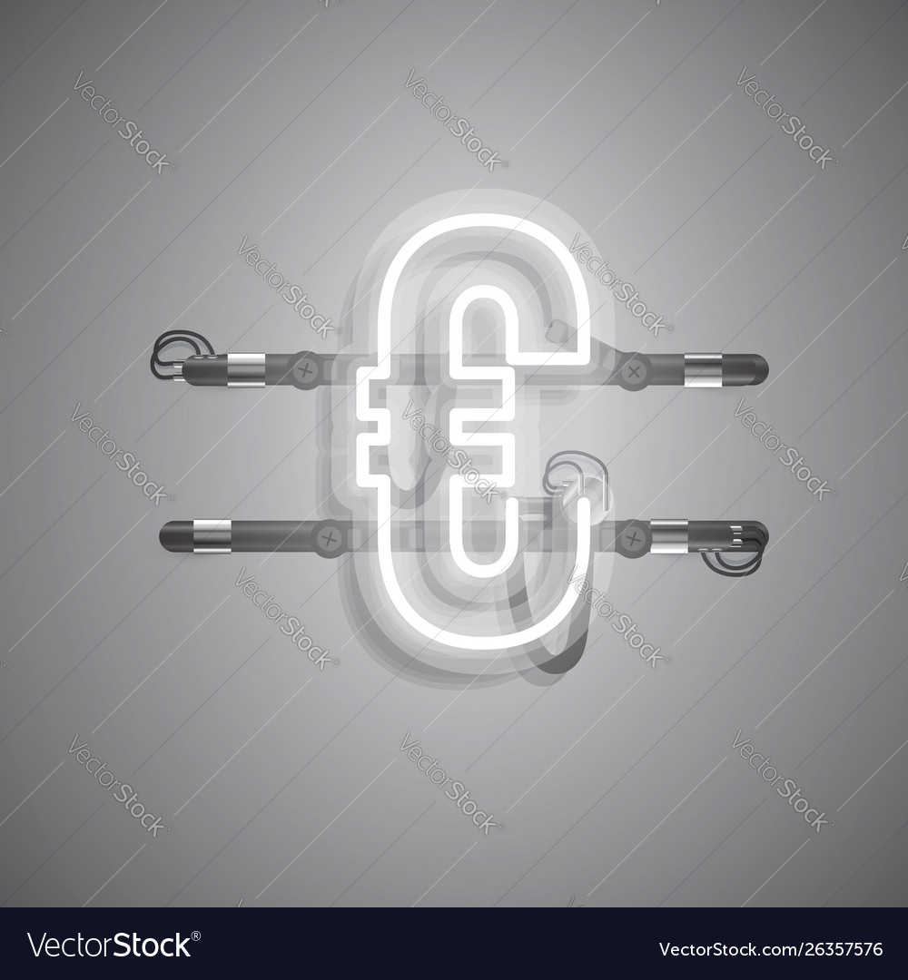 Realistic neon character with wires and console