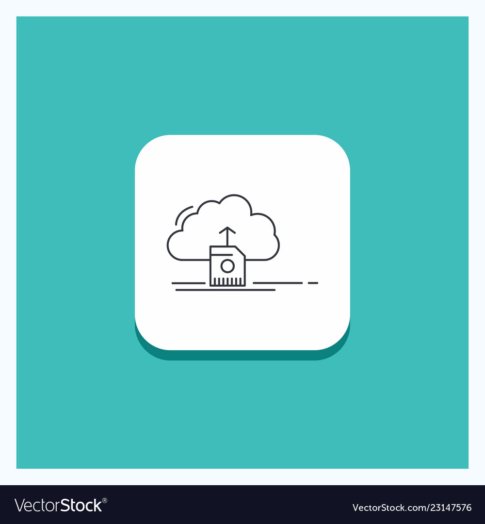 Round button for cloud upload save data computing vector image Round button for cloud upload save data computing