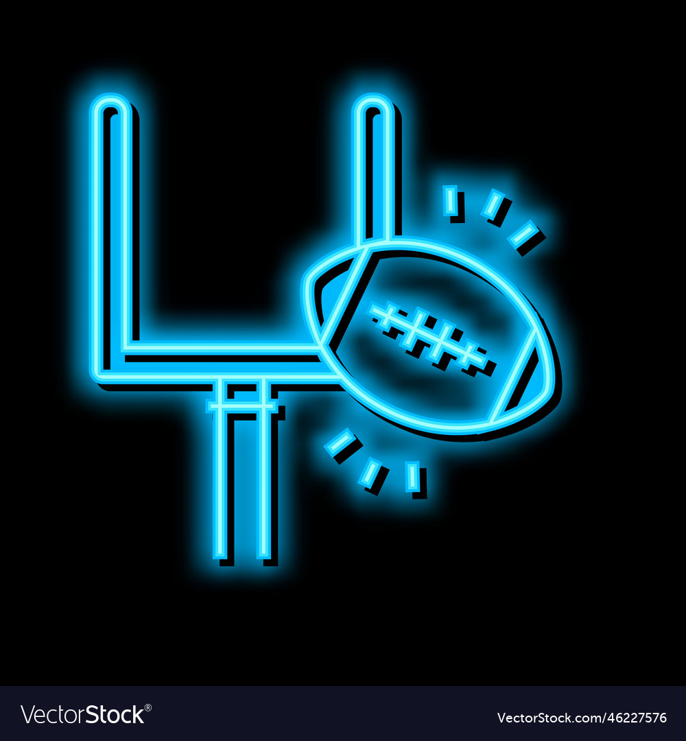 Rugby extreme sport game neon glow icon