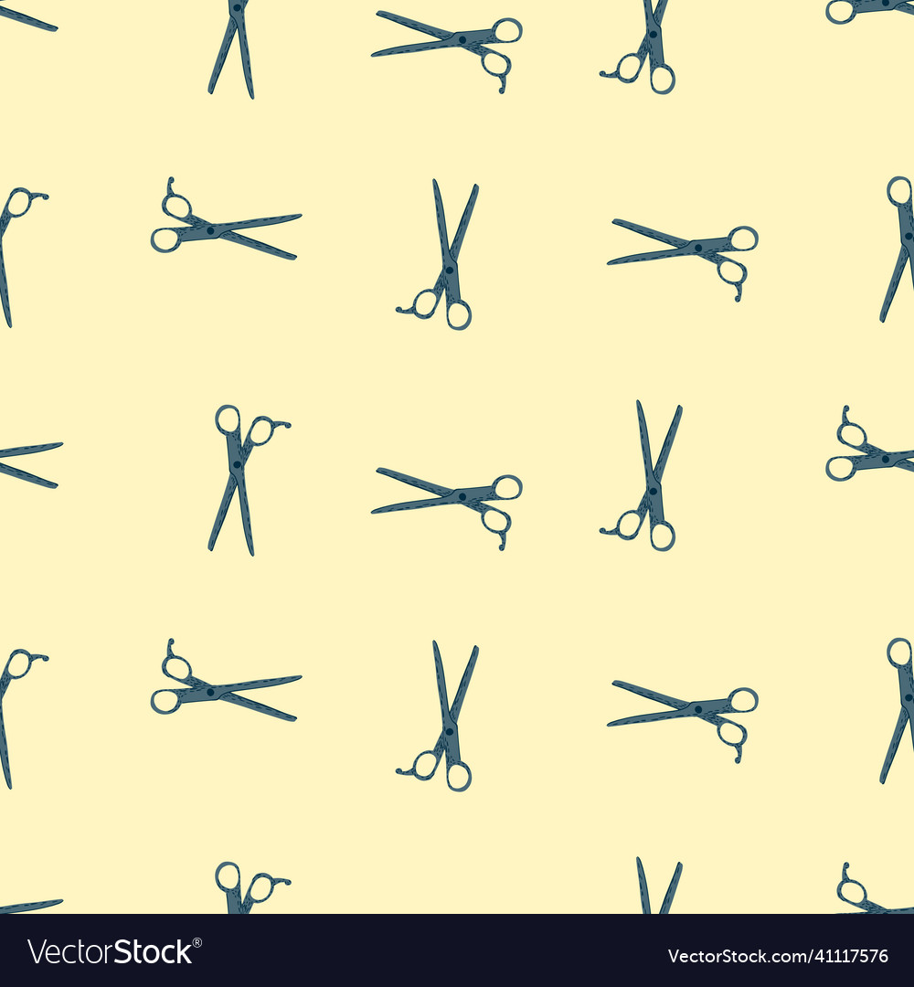Scissors seamless pattern retro salon background Vector Image Scissors seamless pattern retro salon background