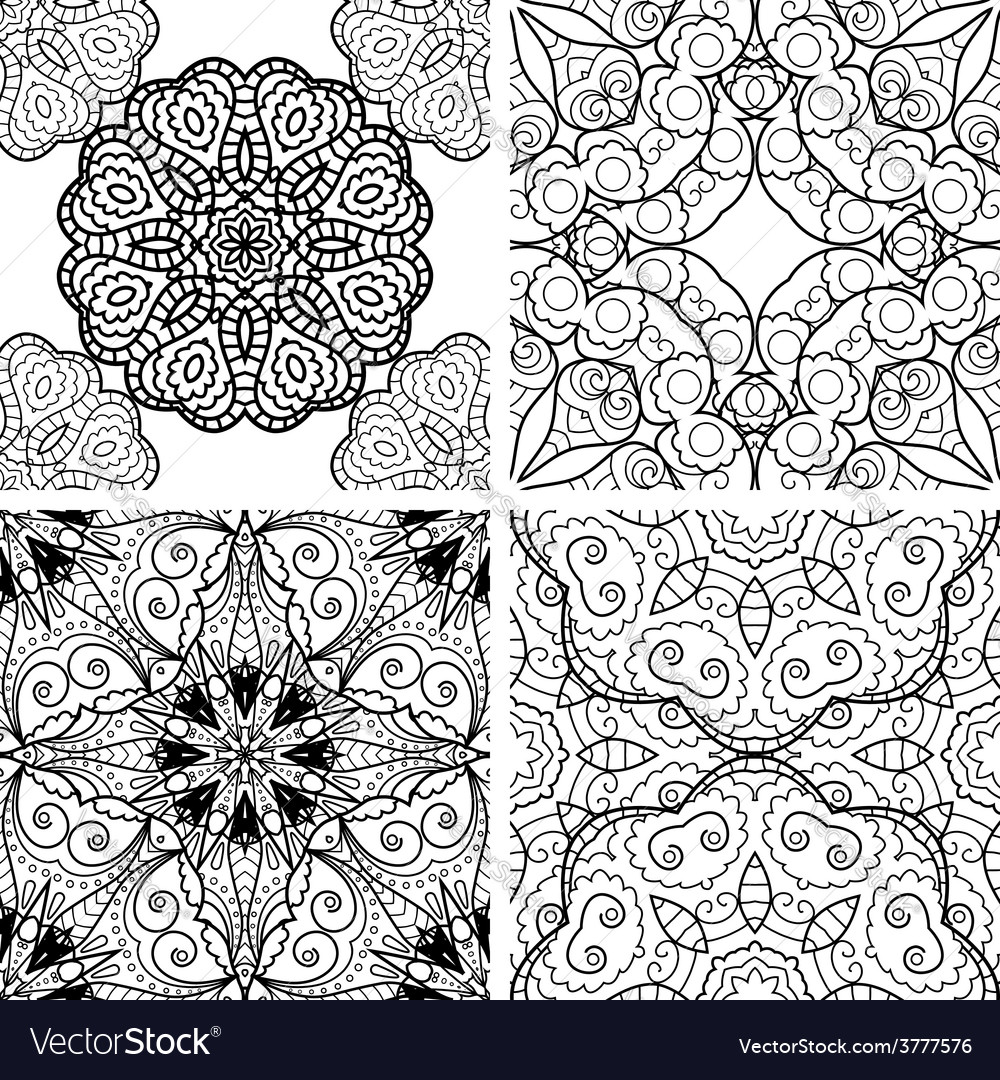 Set of patterns with circle ornament