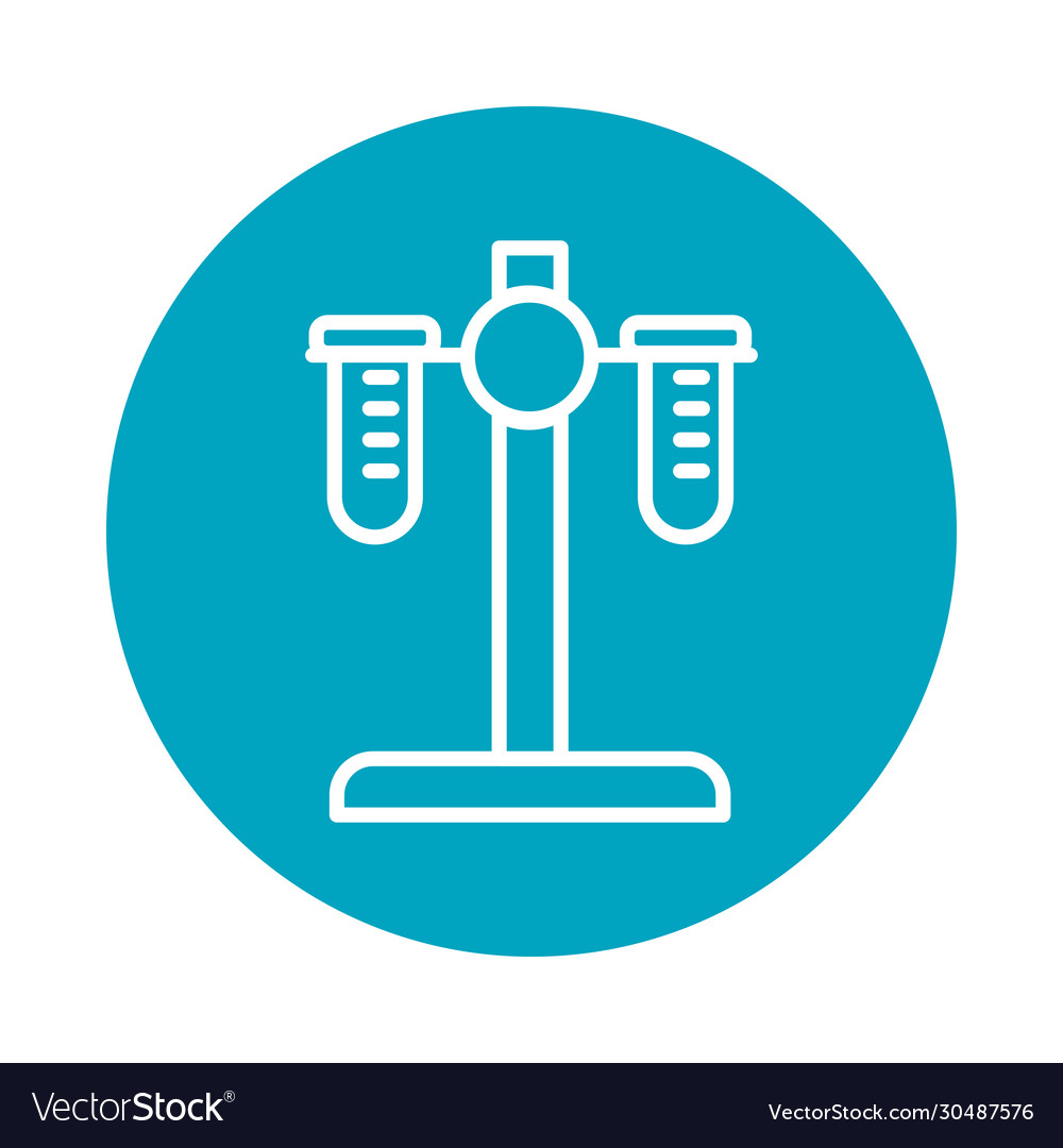 Stand with test tubes icon block style vector image Stand with test tubes icon block style