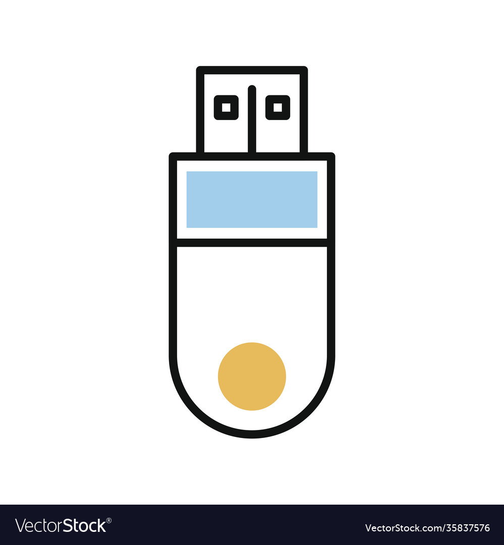 Usb memory line and fill style icon