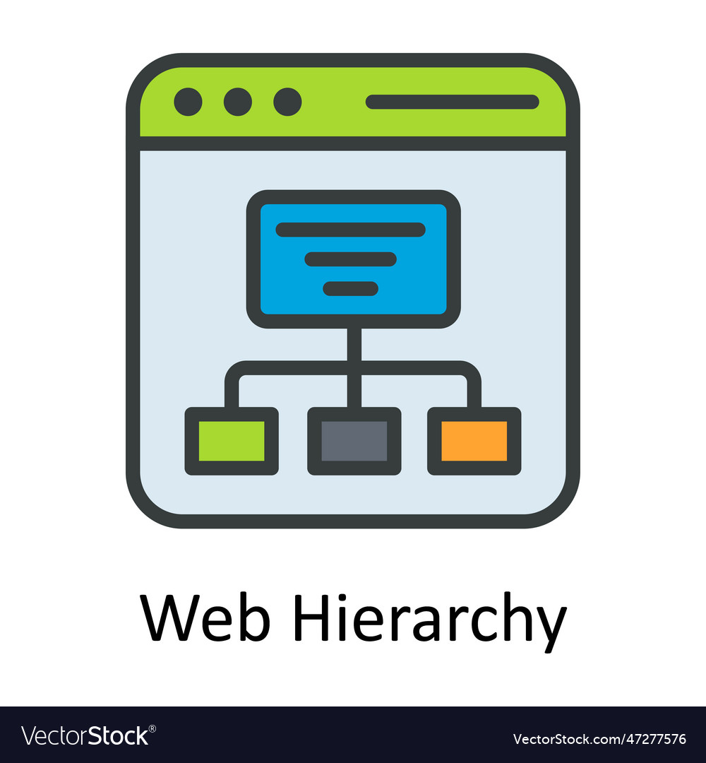 Web hierarchy fill outline icon design illu