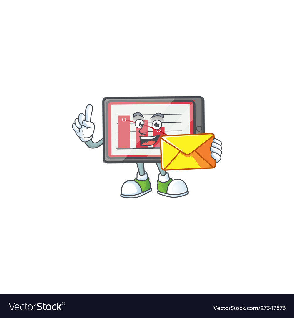 With envelope down chart horizontal table Vector Image With envelope down chart horizontal table