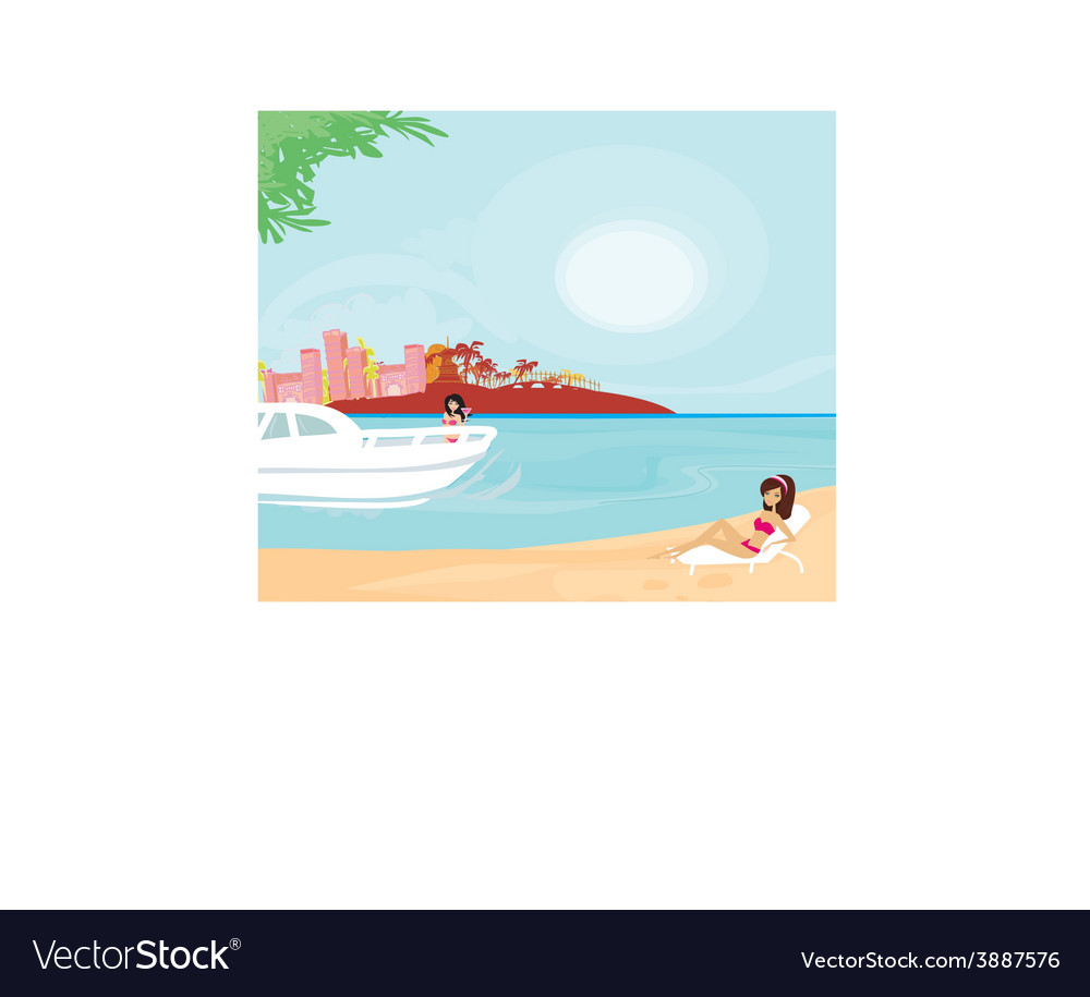 Woman relaxes in the tropics