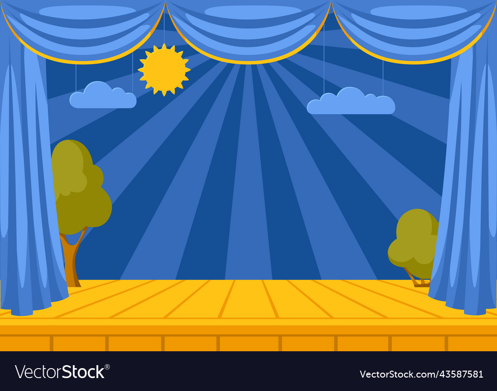 Background with curtains stage Royalty Free Vector Image