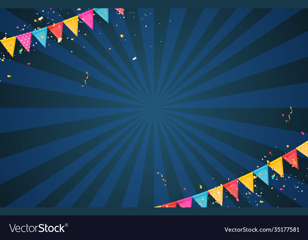 Banner with garland flags and ribbons holiday