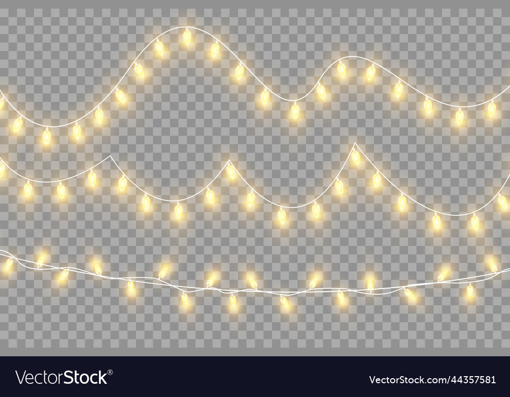 Christmas lights isolated on transparent vector image Christmas lights isolated on transparent