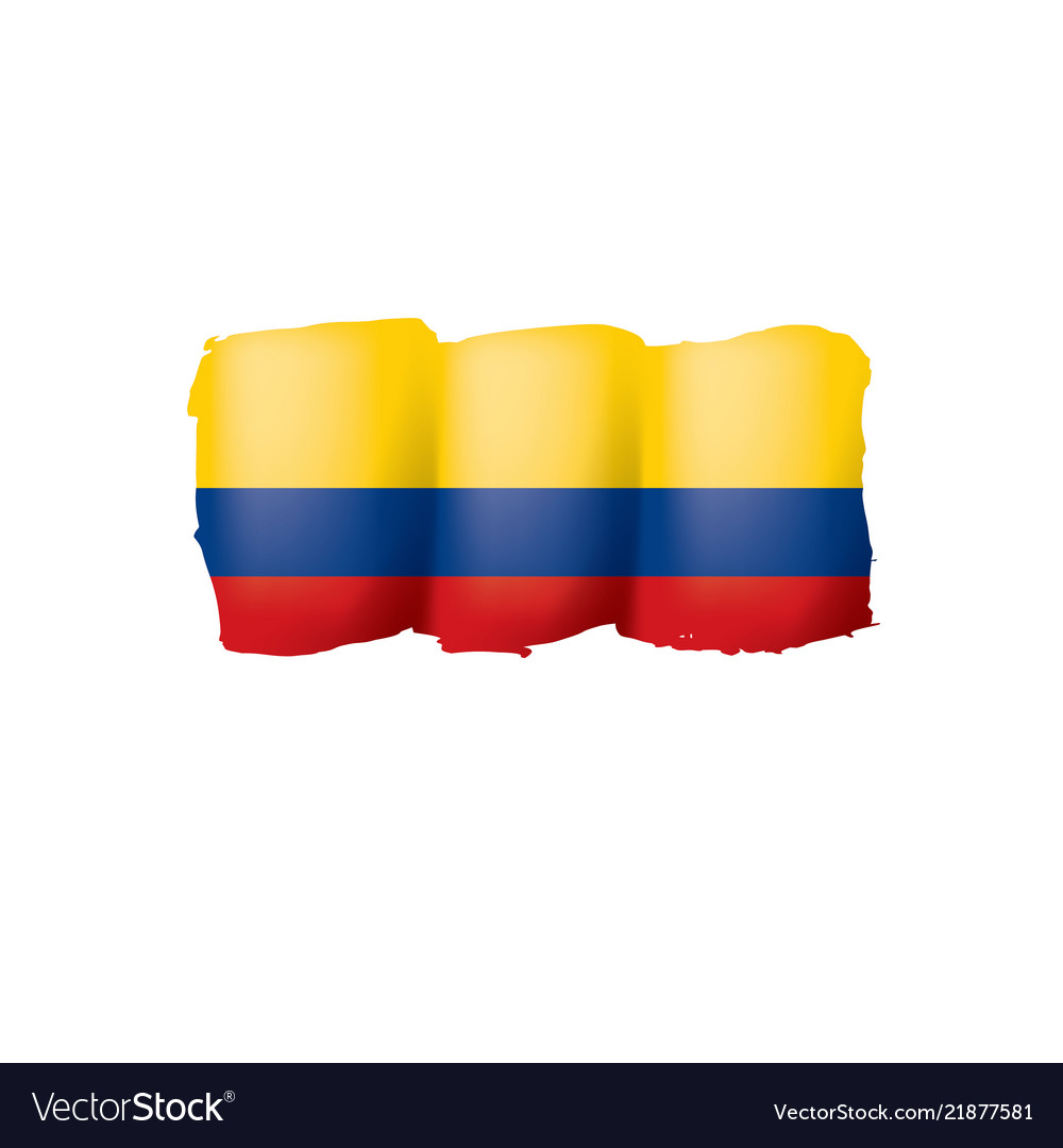 Colombia flag on a white