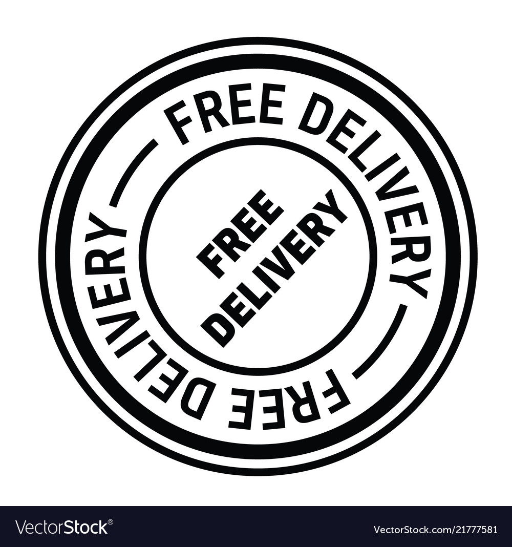 Free Delivery Stamp On White Royalty Free Vector Image