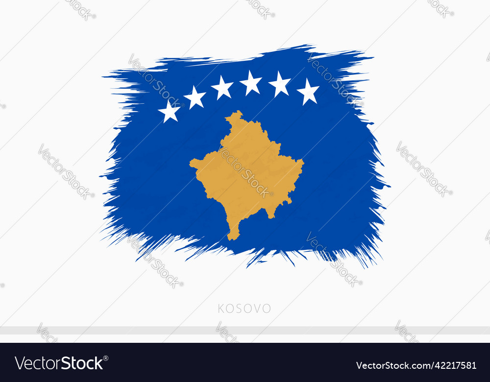 Grunge flag of kosovo abstract brushed