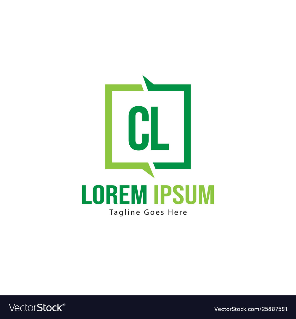 Initial cl logo template with modern frame