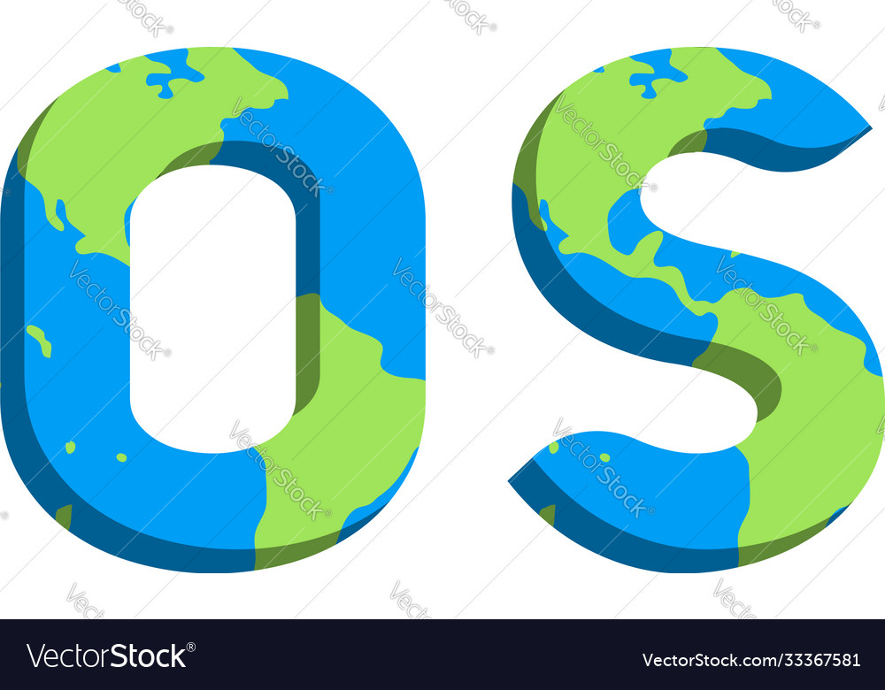 Initial os logo design with world map style