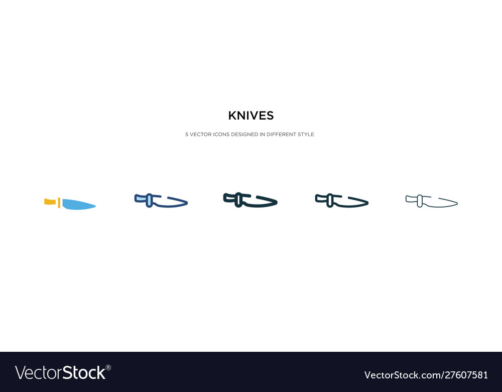Knives icon in different style two colored