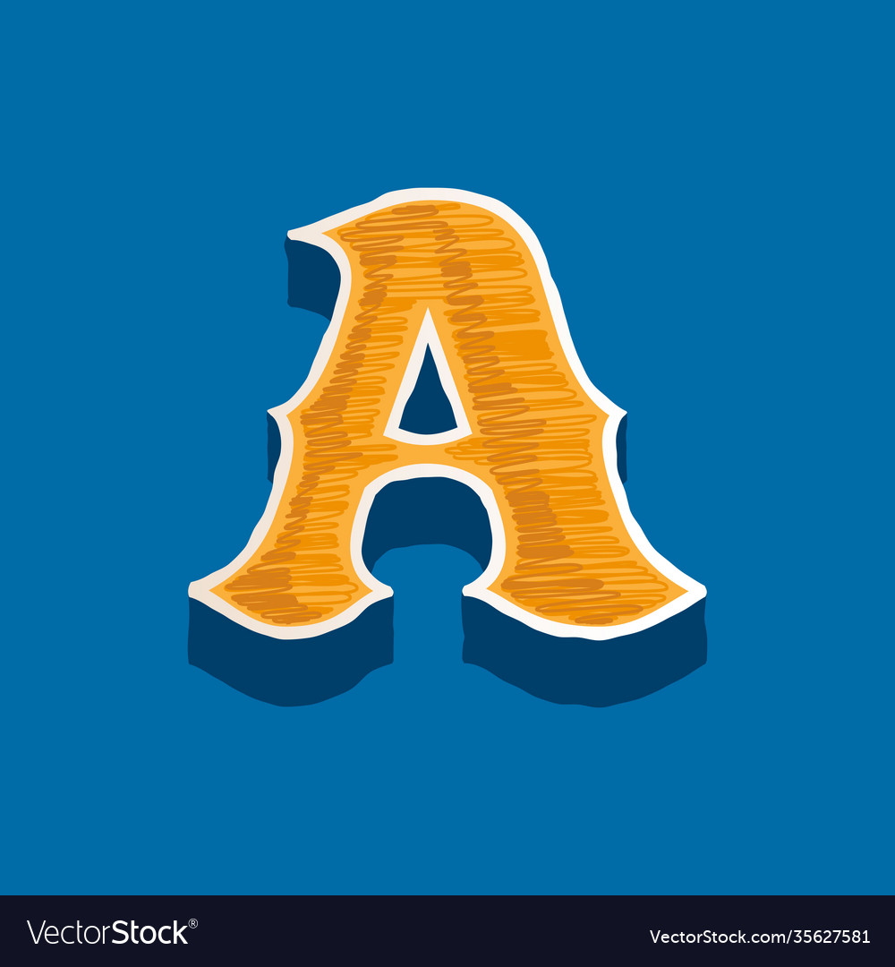 Letter a embroidered logo in classic collegiate Vector Image