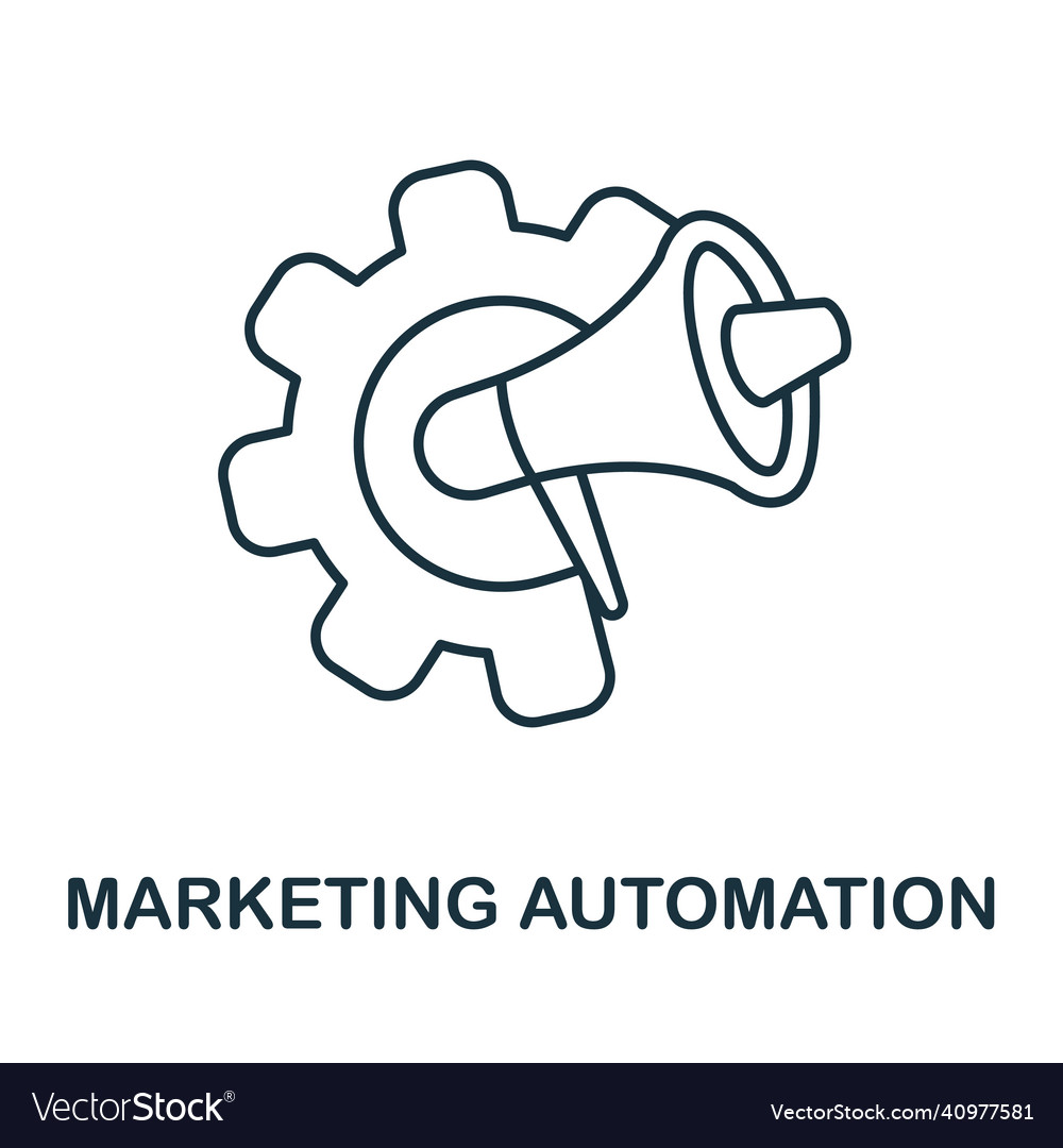 Marketing automation icon line element from vector image Marketing automation icon line element from